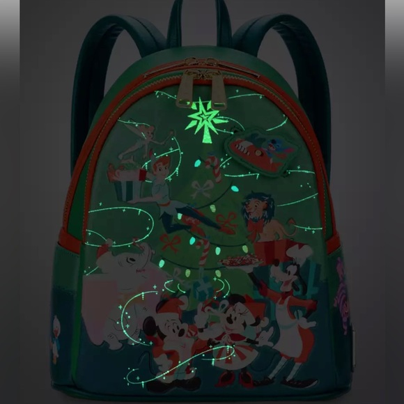 ❌SOLD❌ Disney Classics Christmas Glow-in-the-Dark Loungefly Mini Backpack - Picture 2 of 5